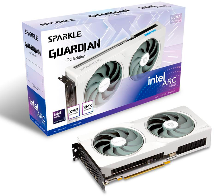 Karta graficzna Sparkle PCI-Ex Intel Arc B570 Guardian Luna OC 10GB GDDR6 (160bit) (2660/19000) (HDMI, 3 x DisplayPort) (SB570GW-10GOC) - obraz 7
