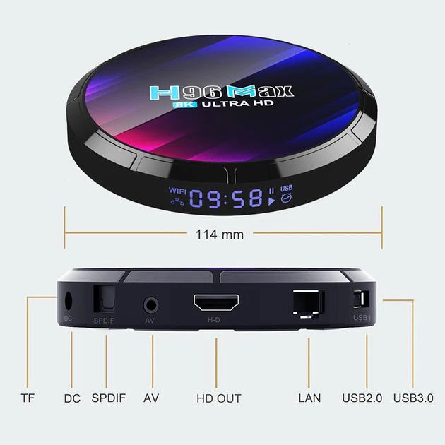 Смарт ТВ приставка H96 MAX 8K Ultra HD 4/64 Гб (відео БЕЗ реклами) Smart TV Box Android 13 з встановленими додатками - зображення 6