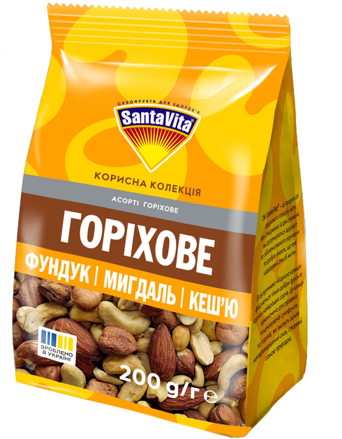 Асорті Горіхове SantaVita Корисна колекція 200 г (0.2 кг) (4820061501300) - зображення 1