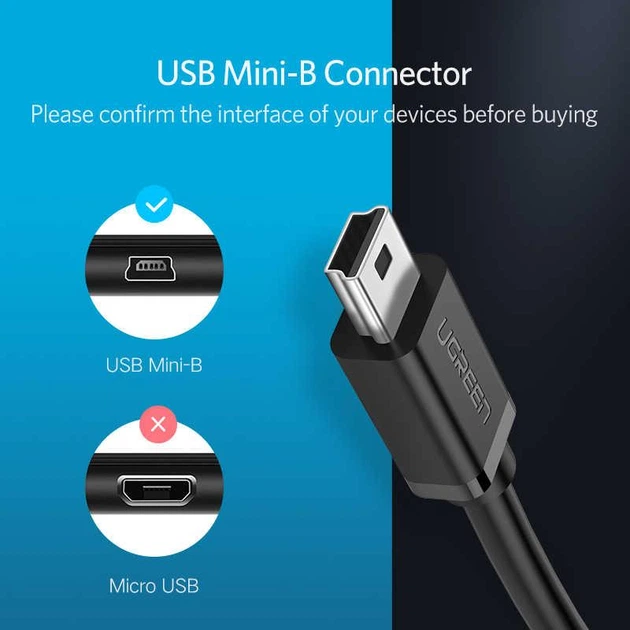 Mini USB OTG кабель-адаптер Ugreen US249 (Чорний, 12см) - изображение 6