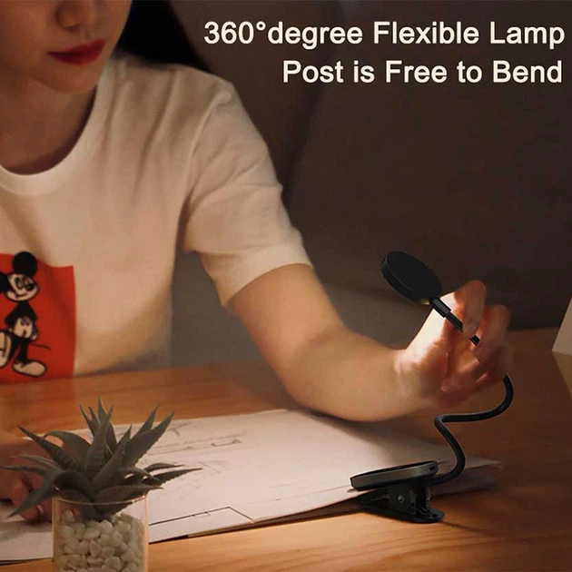 Універсальна акумуляторна LED лампа на кліпсі Baseus Comfort Reading Mini Clip Lamp DGRAD-0G (Темно-сіра) - Фото 7 Універсальна акумуляторна LED лампа на кліпсі Baseus Comfort Reading Mini Clip Lamp DGRAD-0G (Темно-сіра) - зображення 7