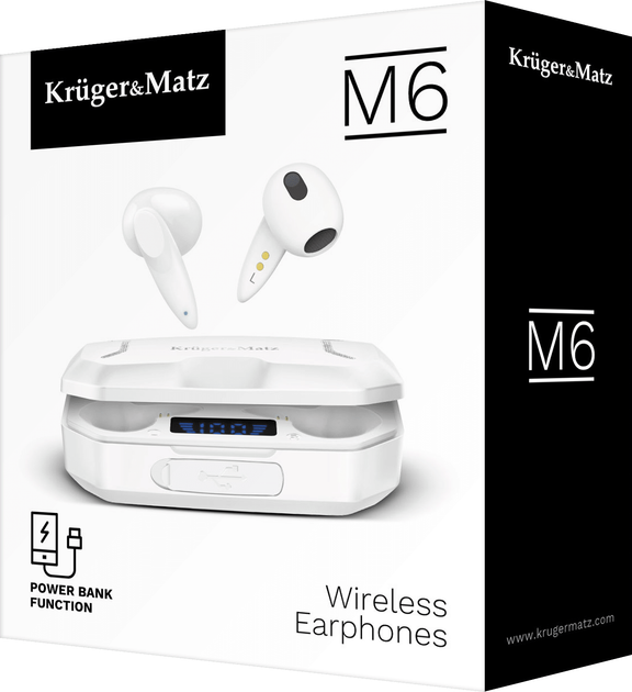 Słuchawki Kruger&Matz M6 White (KMPM6-W) - obraz 7