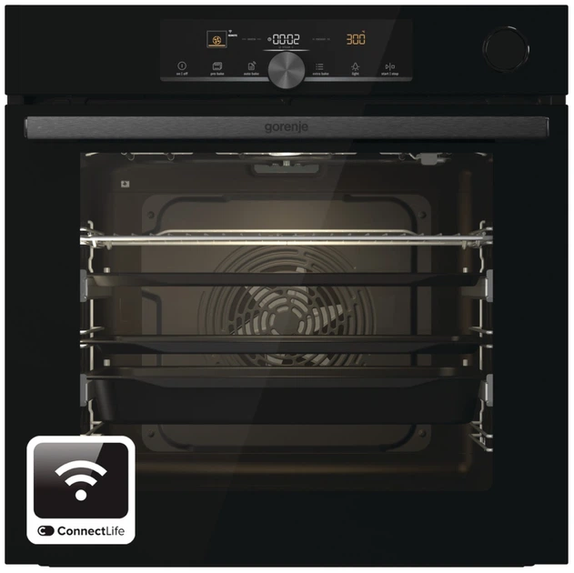 Духова шафа Gorenje електрична, 77л, A+, пара, дисплей, 300 °C, Wi-Fi, чорний - зображення 2