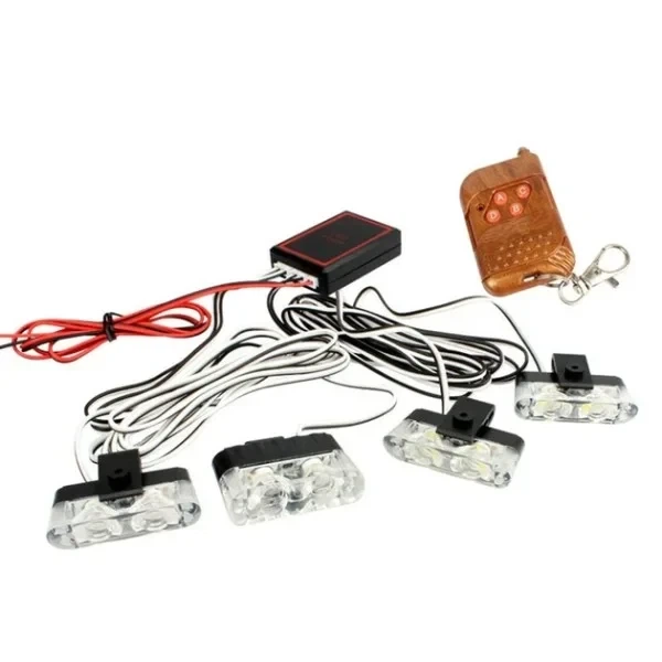 Стробоскопи LED 9202 жовті у решітку радіатора з пультом - зображення 2