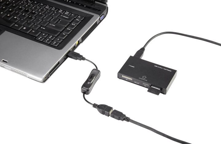 Adapter Renkforce RF-3322982 USB-A 0.25 m Black (RF-3322982) - obraz 3