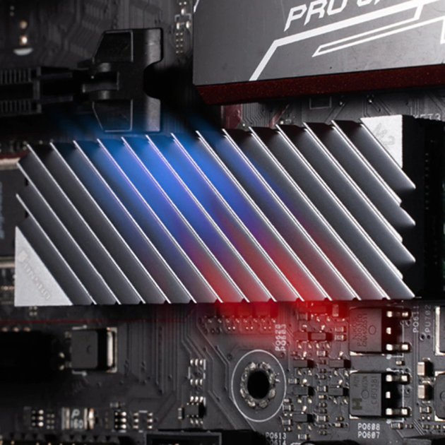 Радіатор охолодження Jonsbo M.2 2280 для SSD NVMe тепловідвід з алюмінієвого сплаву з тепловою прокладкою Сірий (CN160019) - изображение 6