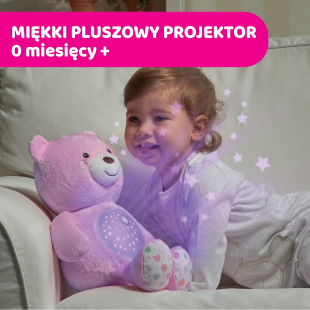 Нічник проектор Chicco First Dreams Ведмедик Рожевий (8058664060351) - зображення 8