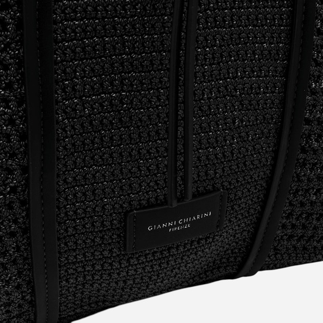 Сумка шопер жіноча в’язана Gianni Chiarini Victoria BS-11581-SMCRH-001 Чорна (800070334604) - зображення 5