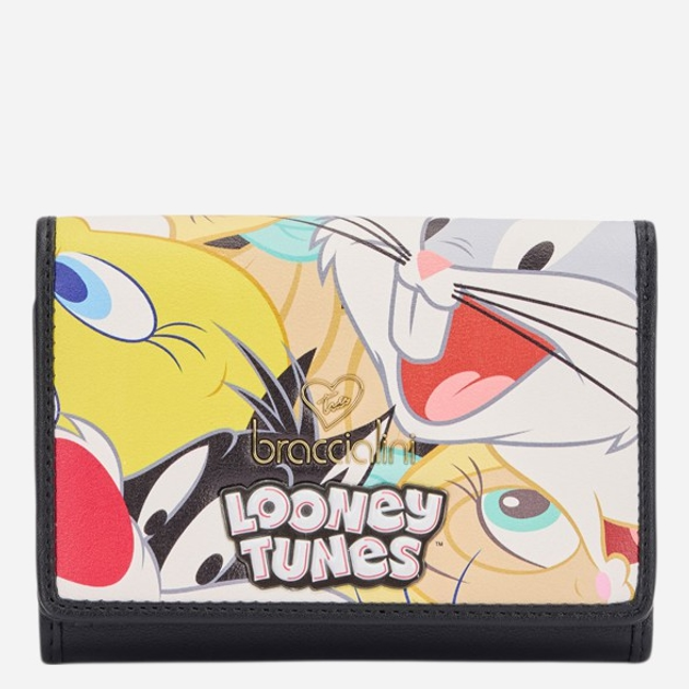 Portfel damski na karty Braccialini Looney Tunes Allfriend LT121-AF-818 Czarny - obraz 1