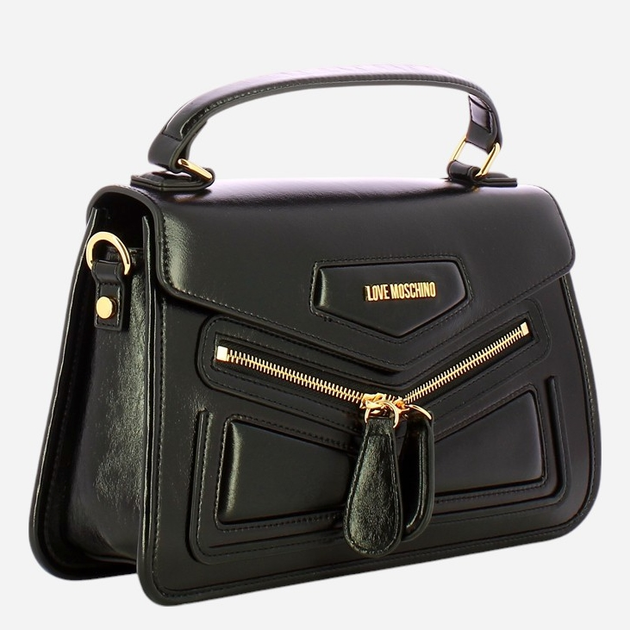 Сумка жіноча з натуральної шкіри середня Love Moschino JC4355PP0LK1000A Чорна (800070326609) - зображення 3