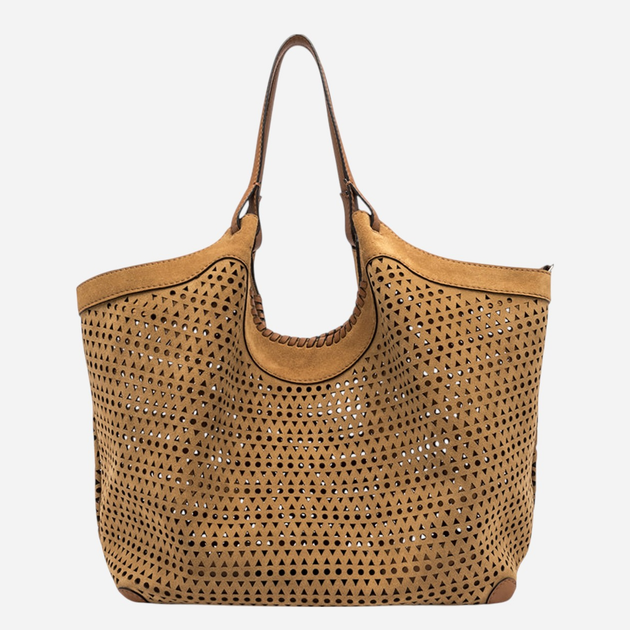 Zestaw (torebka shopper + kosmetyczka) damski zamszowy Gianni Chiarini Dua BS-11682-CMLSR-13956 Brązowy - obraz 4