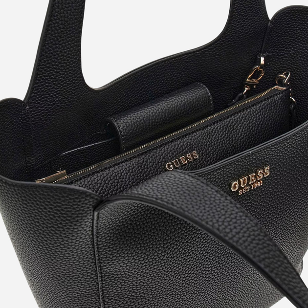 Zestaw (torebka shopper + kosmetyczka) damski Guess Helina HWBG9640220-BLA Czarny - obraz 3