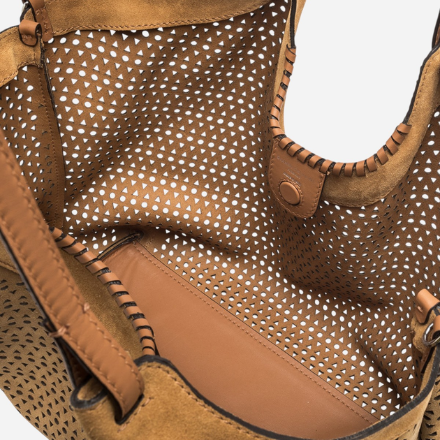 Zestaw (torebka shopper + kosmetyczka) damski zamszowy Gianni Chiarini Dua BS-11682-CMLSR-13956 Brązowy - obraz 7
