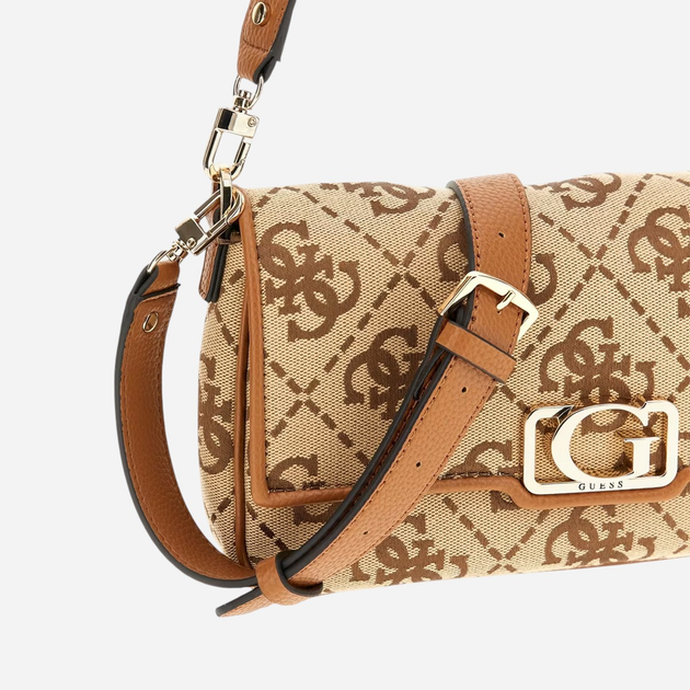 Torebka bagietka damska mała Guess Circe HWJO9642190-LTL Brązowa - obraz 5
