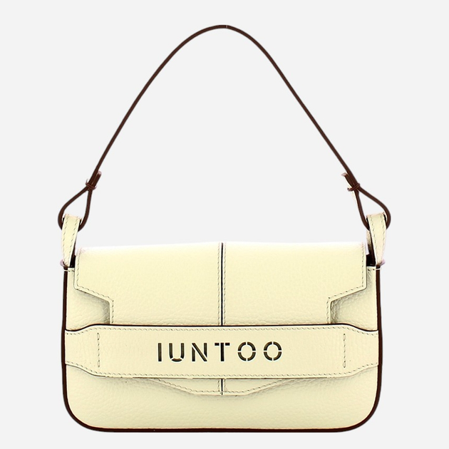 Сумка багет сідло жіноча з натуральної шкіри маленька IUNTOO Silvia 186003-PANNA-C38 Молочна (800070340442) - зображення 3