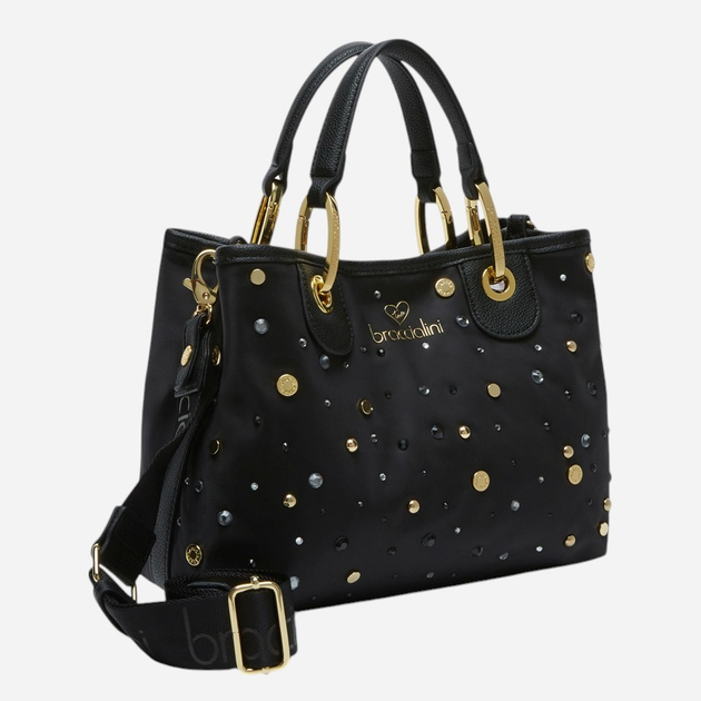Torebka crossbody damska materiałowa Braccialini Beth B18261-TY-100 Czarna - obraz 4