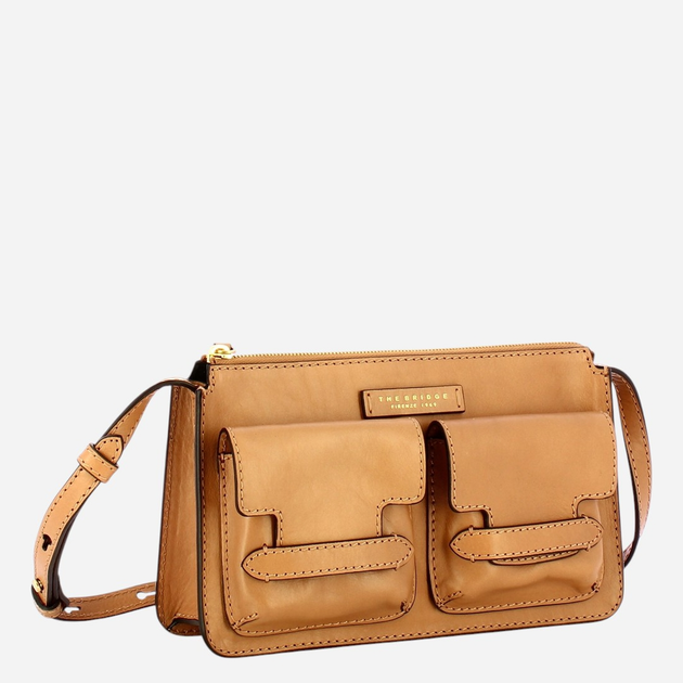 Torebka crossbody damska skórzana The Bridge Lucrezia 04150501-38 Ciemnobeżowa - obraz 3