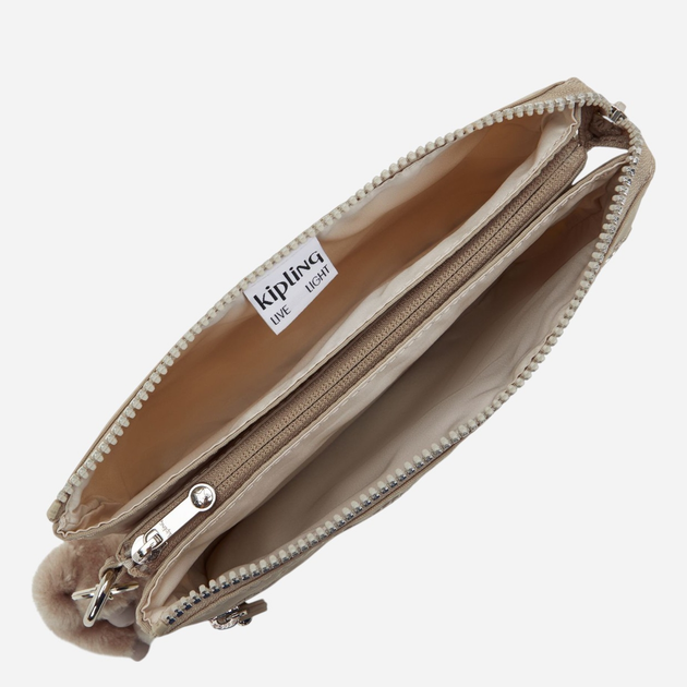 Torebka crossbody damska materiałowa Kipling Riri KPKI474542N1001 Beżowa - obraz 5