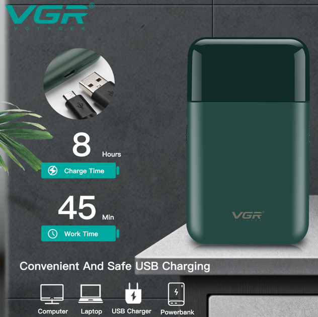 Электробритва аккумуляторная VGR V-390 Type-C (t5527) - изображение 2