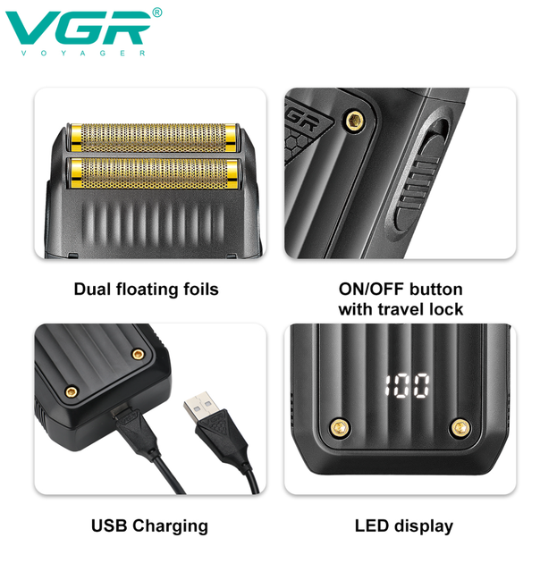 Электробритва аккумуляторная VGR V-363 Type-C (t5522) - изображение 5