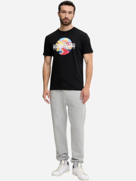 Koszulka męska bawełniana Napapijri S-Valdor SS NP0A4IE69411 2XL Czarna (198265104257) - obraz 3
