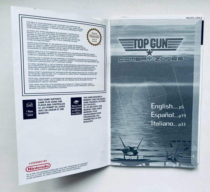Top Gun Combat Zones - Nintendo GameCube (мануал + вкладыш), Б/У - изображение 2