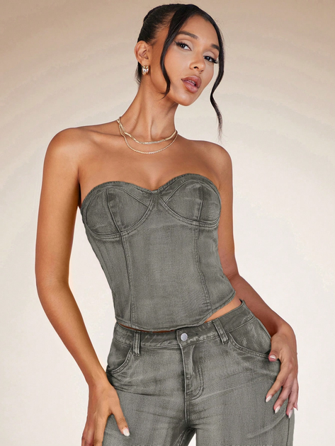 Акція на Топ жіночий SHEIN GD-00156989 XS Зелений від Rozetka