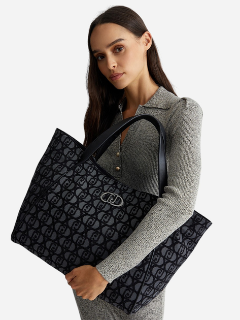 Torebka shopper damska materiałowa Liu Jo AF4313T6438-Y9679 Czarna - obraz 2