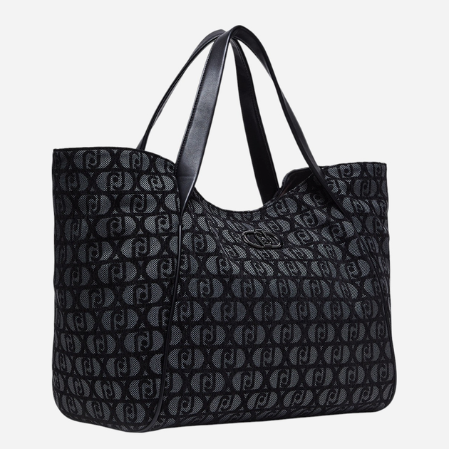 Torebka shopper damska materiałowa Liu Jo AF4313T6438-Y9679 Czarna - obraz 4