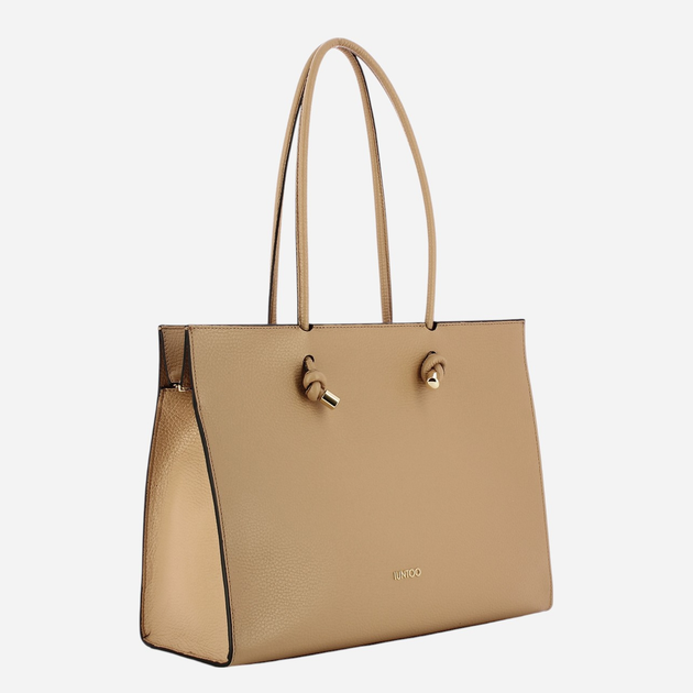 Torebka shopper damska skórzana IUNTOO Armonia 168115-082 Jasnobrązowa - obraz 3