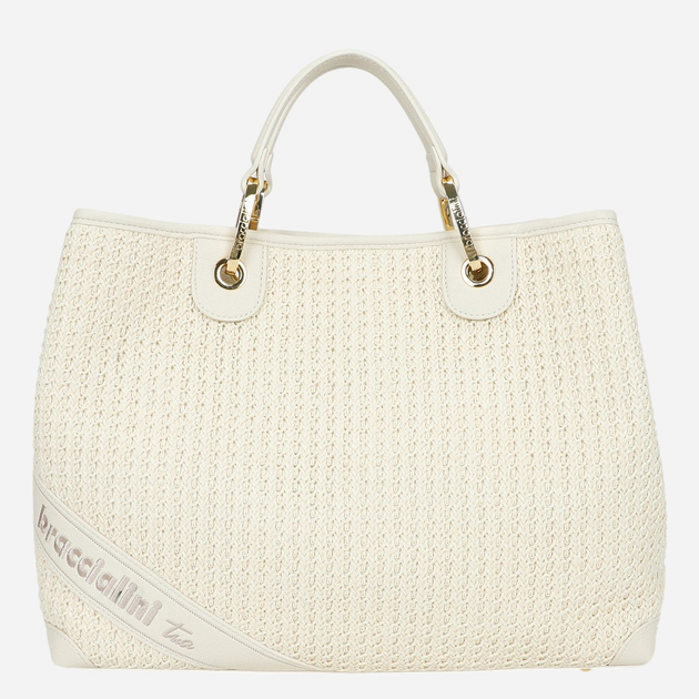 Torebka shopper damska materiałowa Braccialini Beth B18200-TY-001 Biała - obraz 1