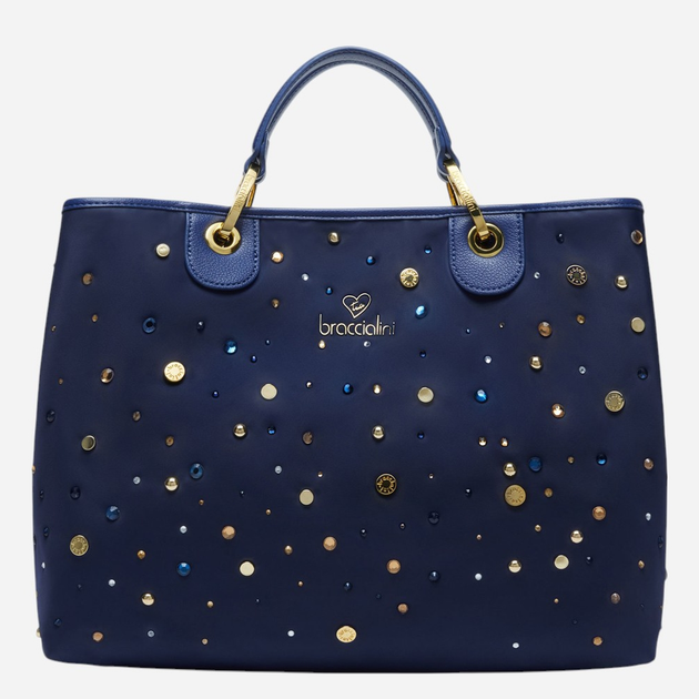 Torebka shopper damska materiałowa Braccialini Beth B18260-TY-200 Niebieska - obraz 1