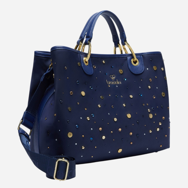 Torebka shopper damska materiałowa Braccialini Beth B18260-TY-200 Niebieska - obraz 4