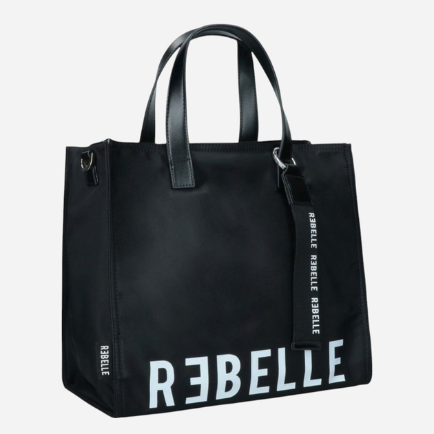 Torebka shopper damska materiałowa Rebelle Electra REB0082T0001-0001 Czarna - obraz 3