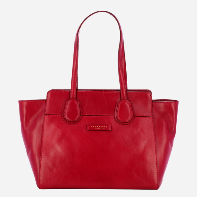 Torebka shopper damska skórzana The Bridge Elettra 44674501-IJ Czerwona - obraz 1