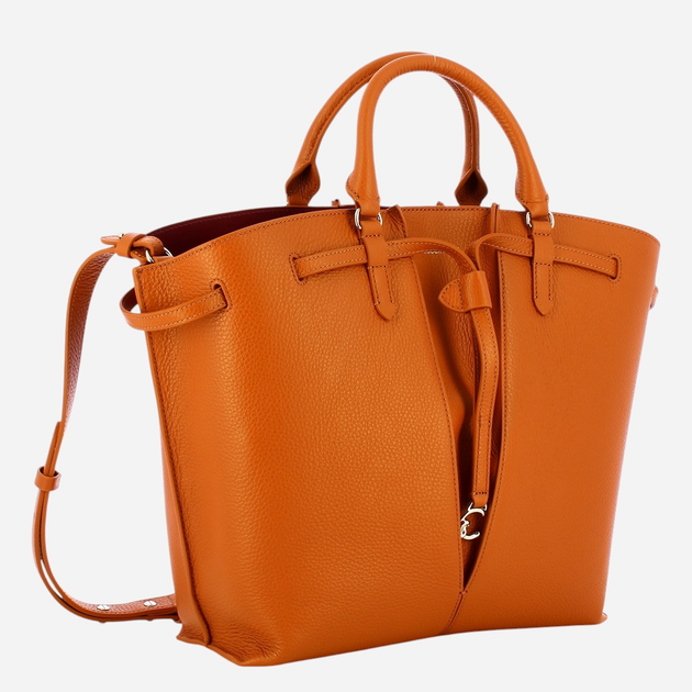 Torebka shopper damska skórzana Coccinelle Flores E1SPF180101-W12 Brązowa - obraz 3