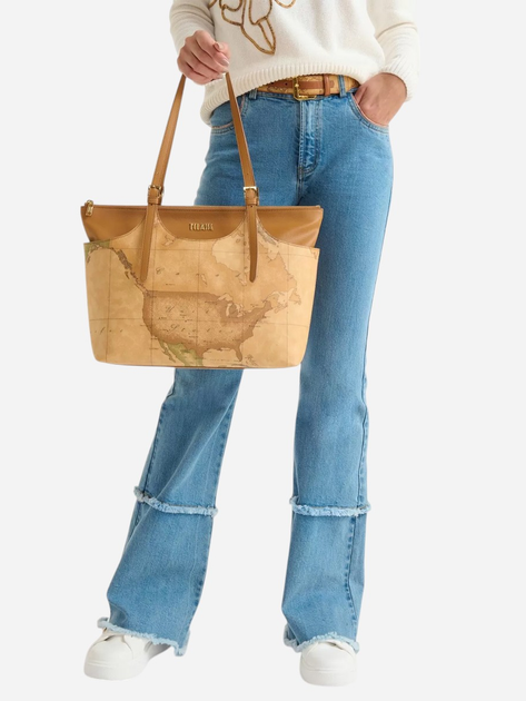 Torebka shopper damska duża 1A Classe LC19S600-0010 Brązowa - obraz 2