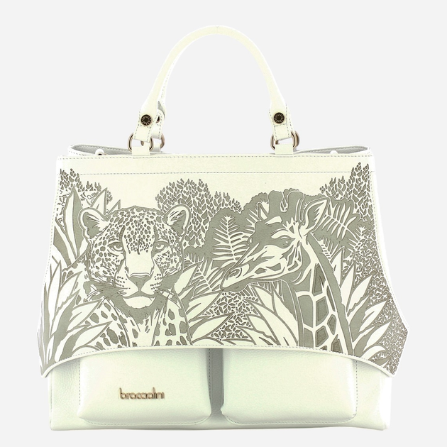Torebka shopper damska skórzana Braccialini Naomi B18295-PP-001 Biała - obraz 4