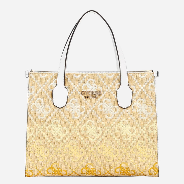 Torebka shopper damska materiałowa Guess Silvana HWSW8665220-CIO Biała - obraz 1