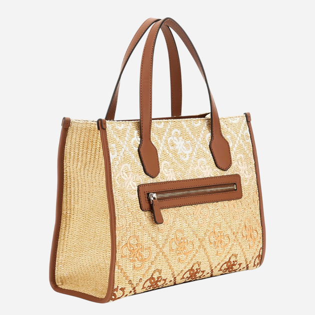 Сумка шопер жіноча тканинна Guess Silvana HWSW8665220-COL Коричнева (800070334979) - зображення 2
