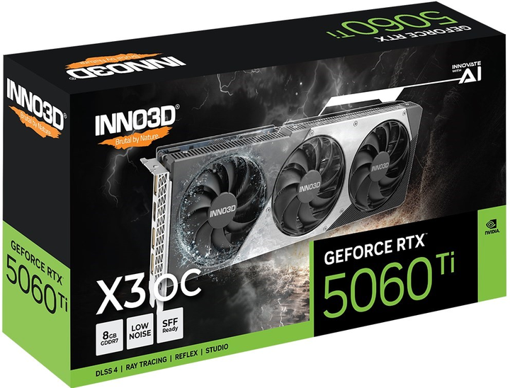 Karta graficzna INNO3D PCI-Ex GeForce RTX 5060 Ti X3 OC 8GB GDDR7 (128bit) (2602/28000) (HDMI, 3 x DisplayPort) (N506T3-08D7X-193075L) - obraz 3