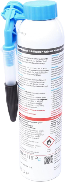 Герметик VICTOR REINZ Reinzosil Tube -50 °C / +300 °C 200 мл Антрацит (70-31414-20) - зображення 3