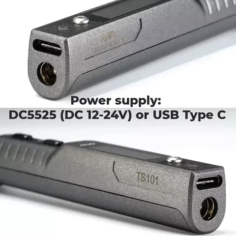 Паяльник портативный программируемый Miniware TS101 95Вт PD3.1 с жалом BC2 Черный - изображение 5