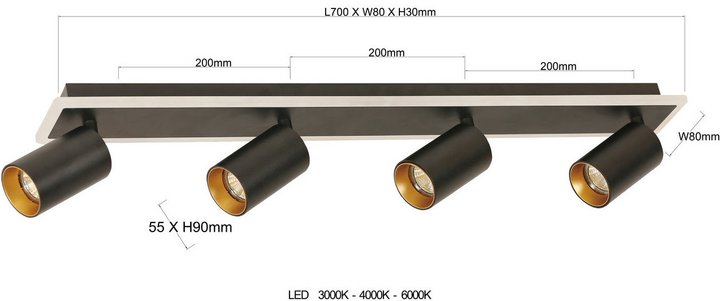 Світильник спотовий Light Prestige Parma LP-0612/4C BK - зображення 9