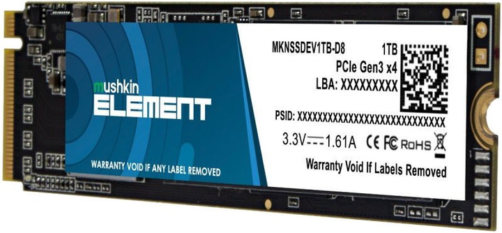 SSD диск Mushkin Element 1TB M.2 2280 NVMe PCIe 3.0 x4 3D NAND TLC (MKNSSDEV1TB-D8) - зображення 2
