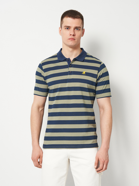 Поло длинное мужское U.S. GRAND POLO US51513M-6206 M Серый/Темно-синий (8056077015449) 
