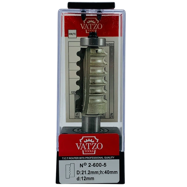 Фреза для зрощування VATZO 2600-5 D21.5 d12 L88 h40 - изображение 4