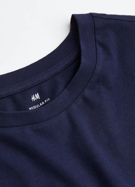 Футболка H&M 3XL темно синий 3005975620 - Фото 2 Футболка H&M 3XL темно синий 3005975620 - изображение 2