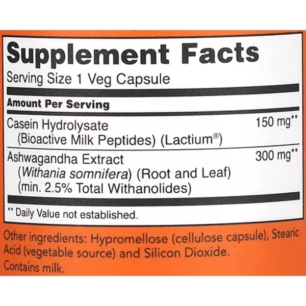 Ашваганда NOW Foods Ashwagandha Stress Relief 60 Veg Caps - зображення 2