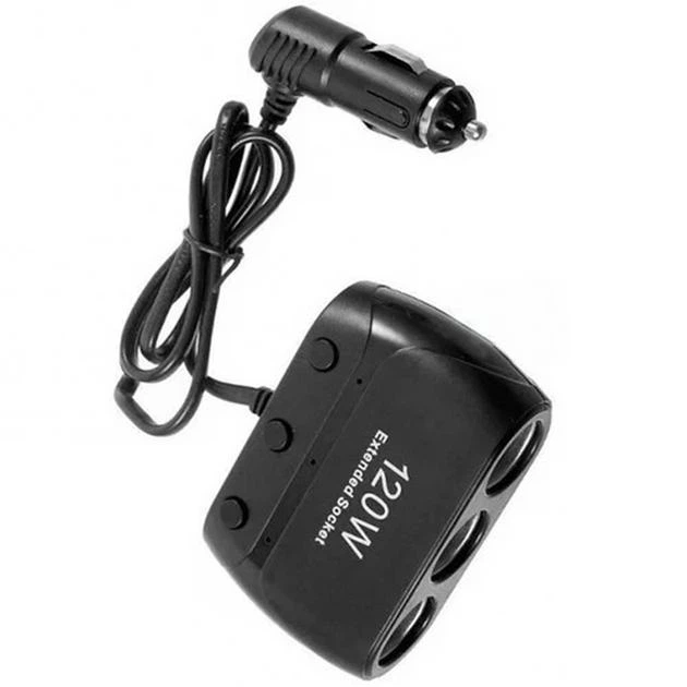 Розгалужувач прикурювача для авто на 3 гнізда Olesson 1519 |12V-24V| Black - зображення 3